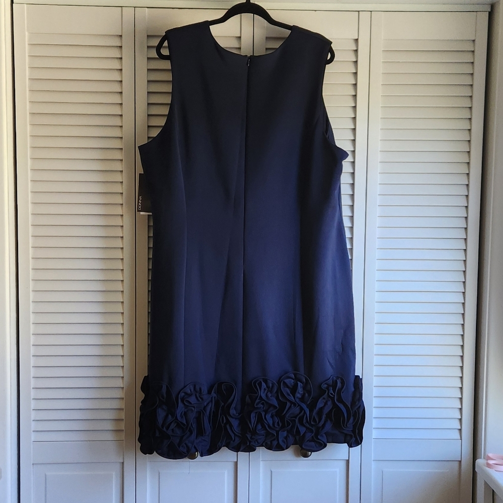 ☀️3/$15 Donna Ricco Navy Blue Sleeveless Mini Dress - Picture 8 of 9